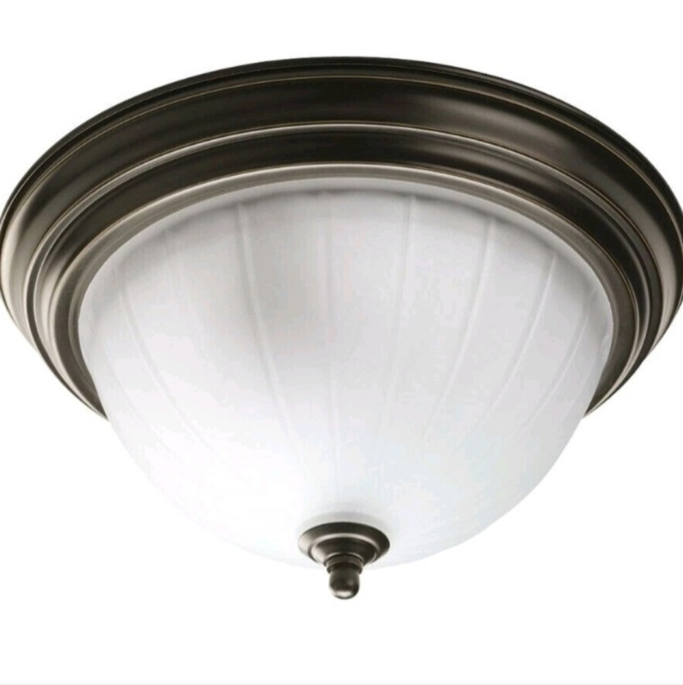 Melon Glass Globe Ceiling Light 13-1/4"
